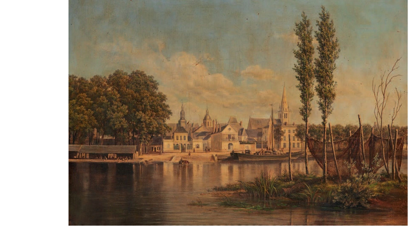 La flèche, vue des bords du Loir, 1863